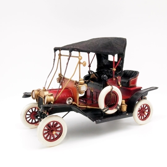 ブリキの車 1910年代クラシックカー(旧車)(Mサイズ)／レッド , ブリキ 
