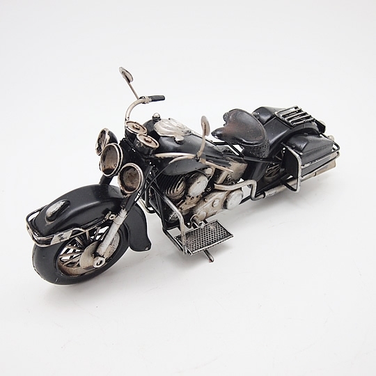 ブリキのバイク ハーレーダビッドソンモデルアメリカンオートバイ／ブラック(Mサイズ)