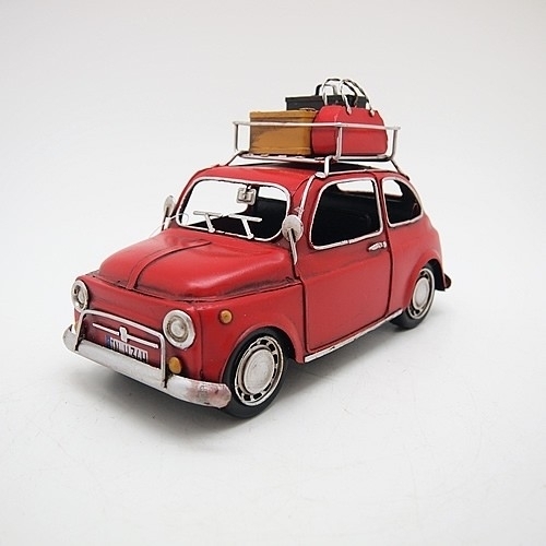 ブリキの車 フィアット(FIAT)キャリングカー／レッド(Mサイズ)