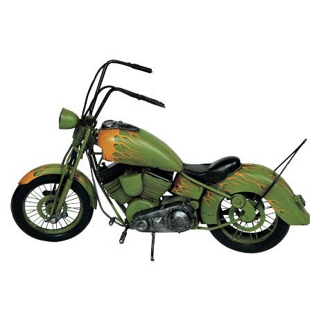 ブリキのバイク ハーレーバビッドソンモデル アメリカンオートバイ／グリーン(Lサイズ)