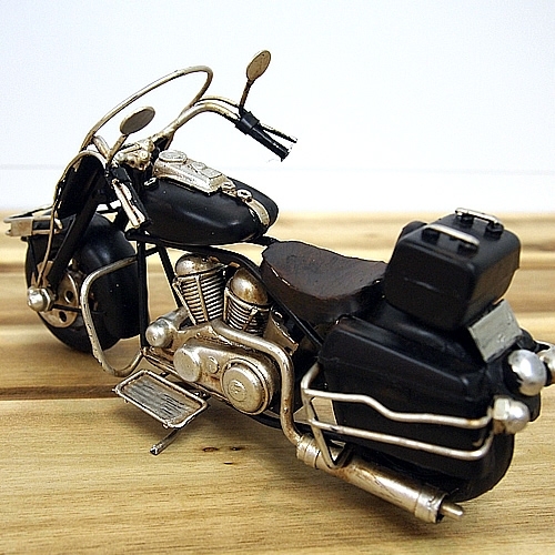 ブリキのバイク ハーレーダビッドソンモデルアメリカンオートバイ／ブラック(Sサイズ)
