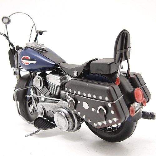 ブリキのバイク ハーレダビットソンモデルアメリカンオートバイ／ブルー(Mサイズ)