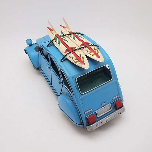 ブリキの車 フィアット(FIAT)キャリングカー／ライトブルー(Mサイズ)