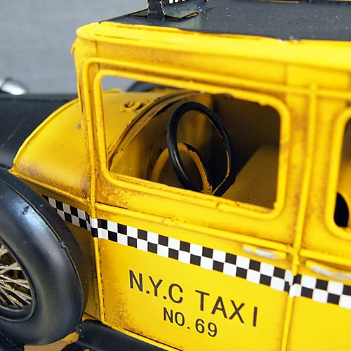 ブリキの車 ニューヨーククラシックタクシー(イエローキャブ)(Mサイズ)