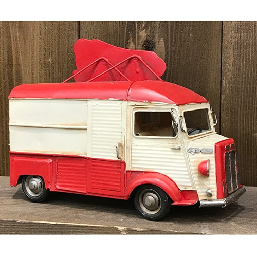 ブリキの車 キッチンカー／ホットドッグショップ(Mサイズ)