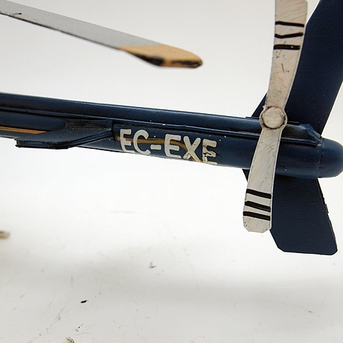 ブリキの飛行機 ヘリコプター EC-EXE／ブルー(Lサイズ)