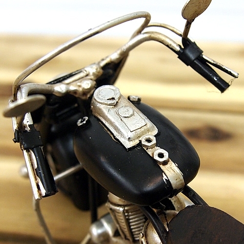 ブリキのバイク ハーレーダビッドソンモデルアメリカンオートバイ／ブラック(Sサイズ)