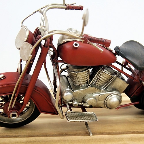 ブリキのイク インディアン(Indian)モデルヴィンテージオートバイ／レッド(Mサイズ)