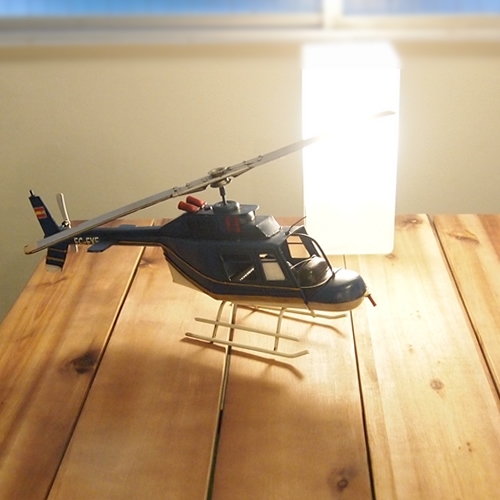 ブリキの飛行機 ヘリコプター EC-EXE／ブルー(Lサイズ)