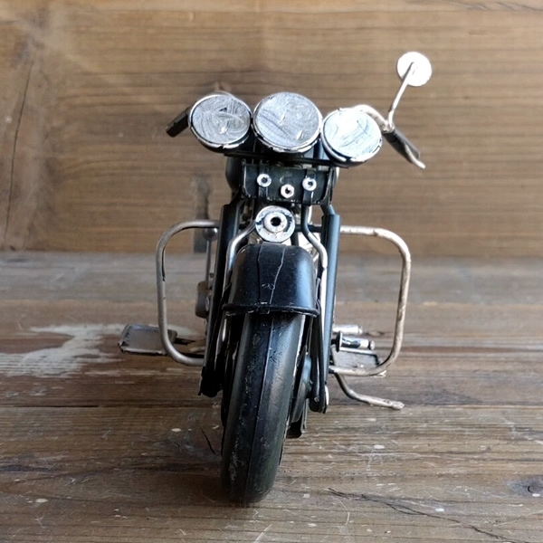 ブリキのバイク ハーレーダビッドソンモデルアメリカンオートバイ／ブラック(Mサイズ)【取り寄せ品／納期1週間前後】