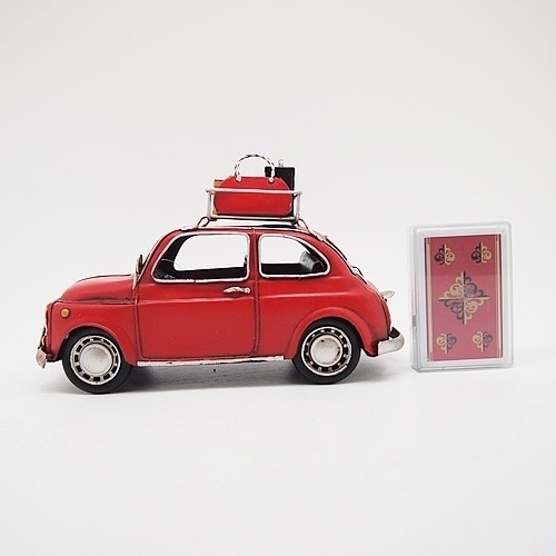 ブリキの車 フィアット(FIAT)キャリングカー／レッド(Mサイズ)