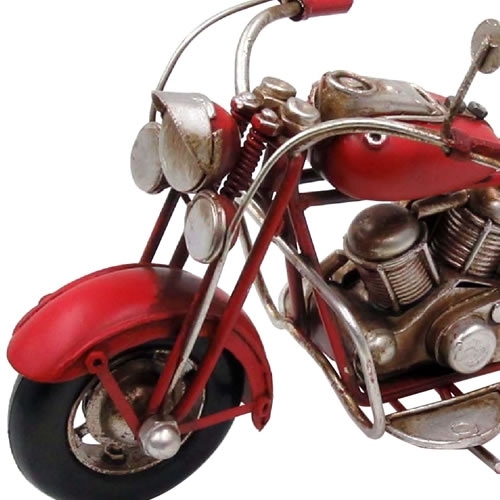 ブリキのバイク ハーレーダビッドソンモデルアメリカンオートバイ／レッド(Sサイズ)