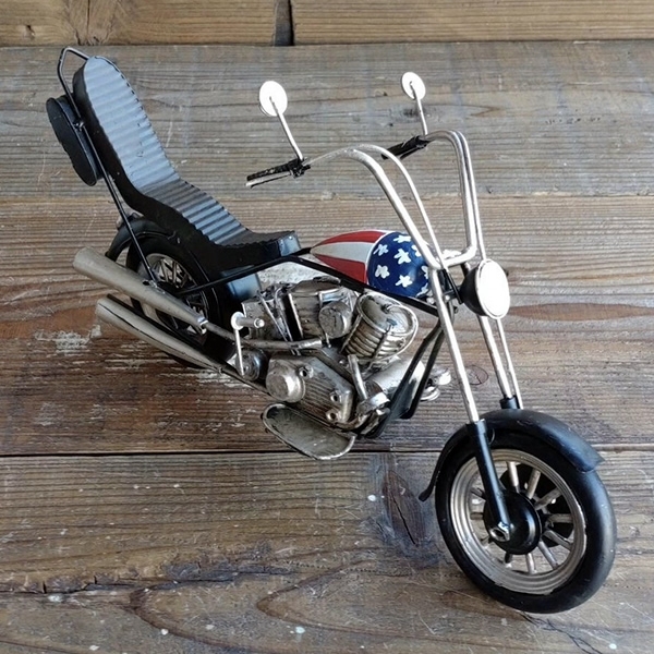 ブリキのバイク ハーレーダビッドソンモデルアメリカンオートバイ／星条旗(Mサイズ)【取り寄せ品／納期1週間前後】