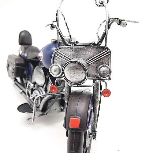 ブリキのバイク ハーレダビットソンモデルアメリカンオートバイ／ブルー(Mサイズ)