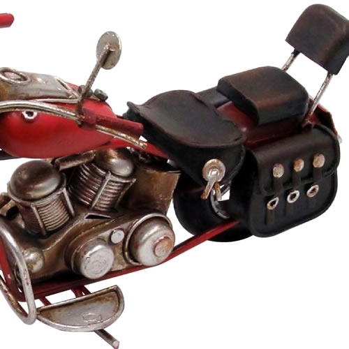 ブリキのバイク ハーレーダビッドソンモデルアメリカンオートバイ／レッド(Sサイズ)