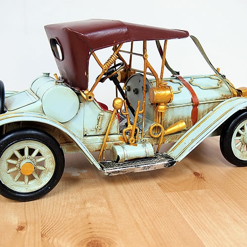 ブリキの車 1910年代クラシックカー(旧車)(Mサイズ)／ライトブルー