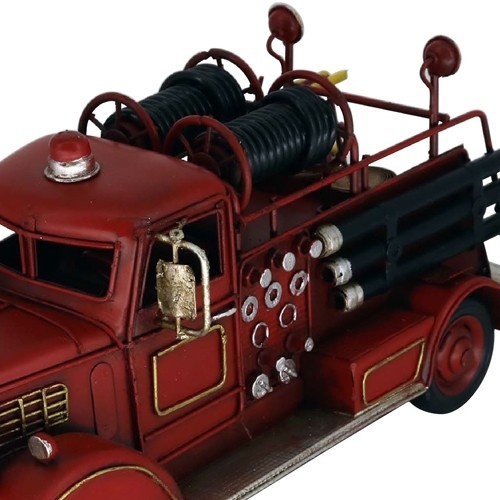 ブリキの車 レトロ消防車 ポンプ車(Mサイズ)